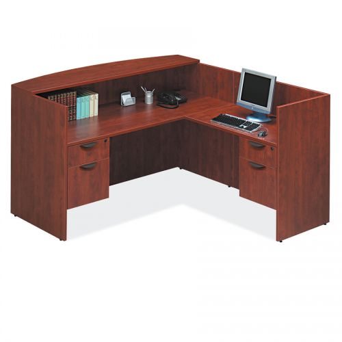 L-Shaped Reception Desk with Hanging Pedestals - 6 Colors!