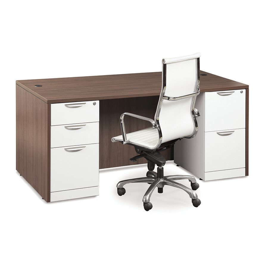 66" Laminate Desk with Full Pedestals - 7 Colors!