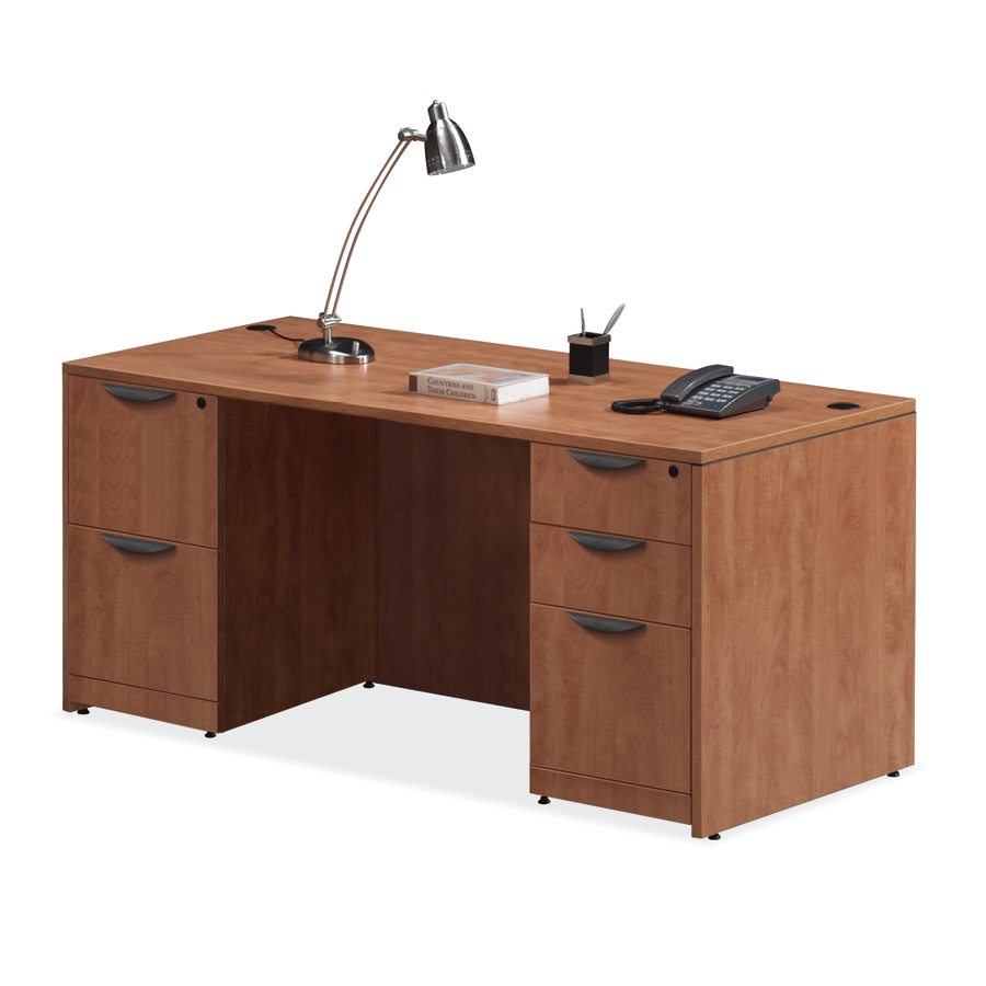 66" Laminate Desk with Full Pedestals - 7 Colors!