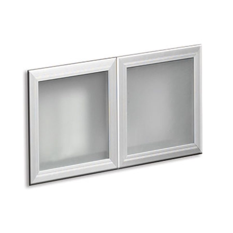 Optional Silver Framed Glass Doors for Hutch (Set of 2)