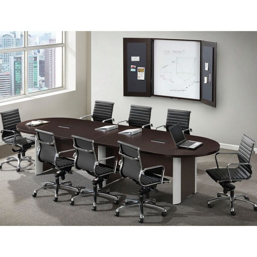 12' Racetrack Conference Table with Elliptical Base - 7 Colors!