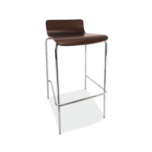 Cafe Height, Low Back Wood Stool