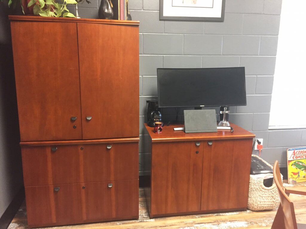 Used National Hiland Cabinets in Private Office