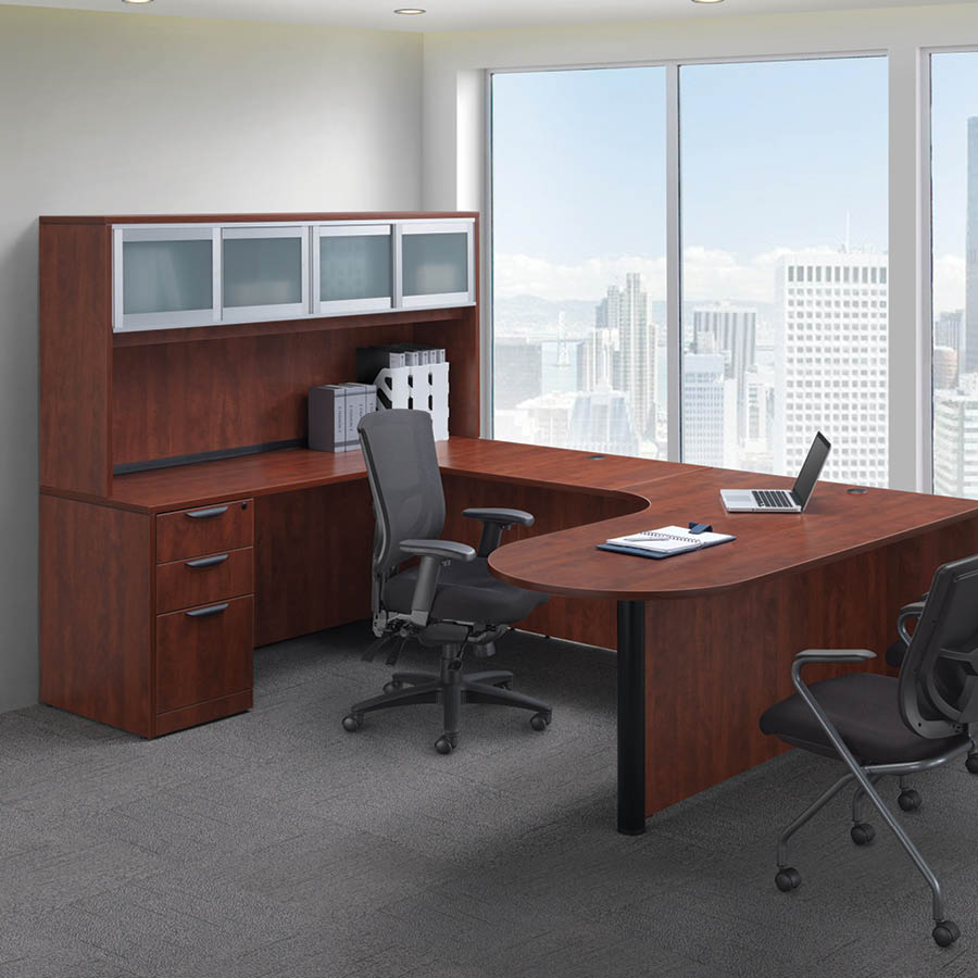 Laminate U Shaped Desk With Hutch 8 Colors Mcaleer S Office Laminate U Shaped Desk With Hutch 8 Colors