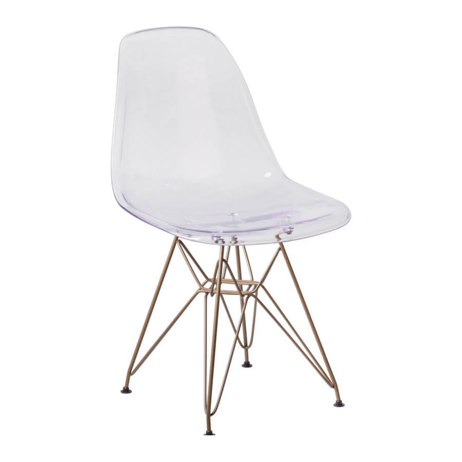 Elon Ghost Chair With Gold Metal Base Mcaleer S Office Furniture