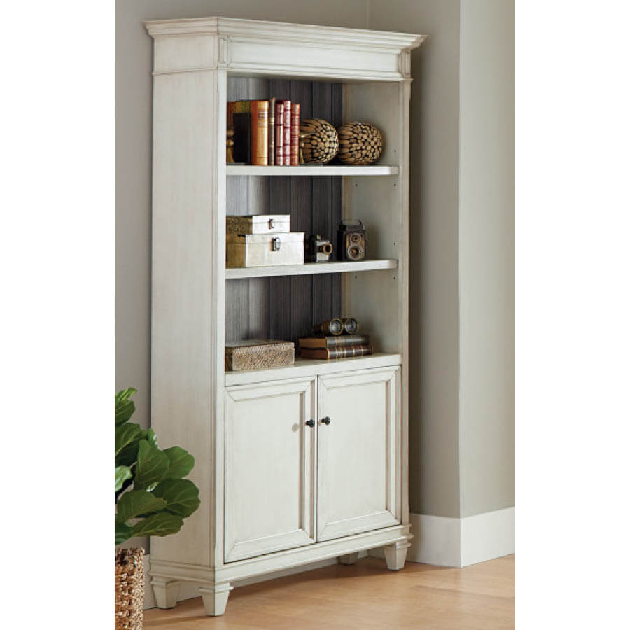 Hartford White Bookcase  with Lower Doors McAleer s 