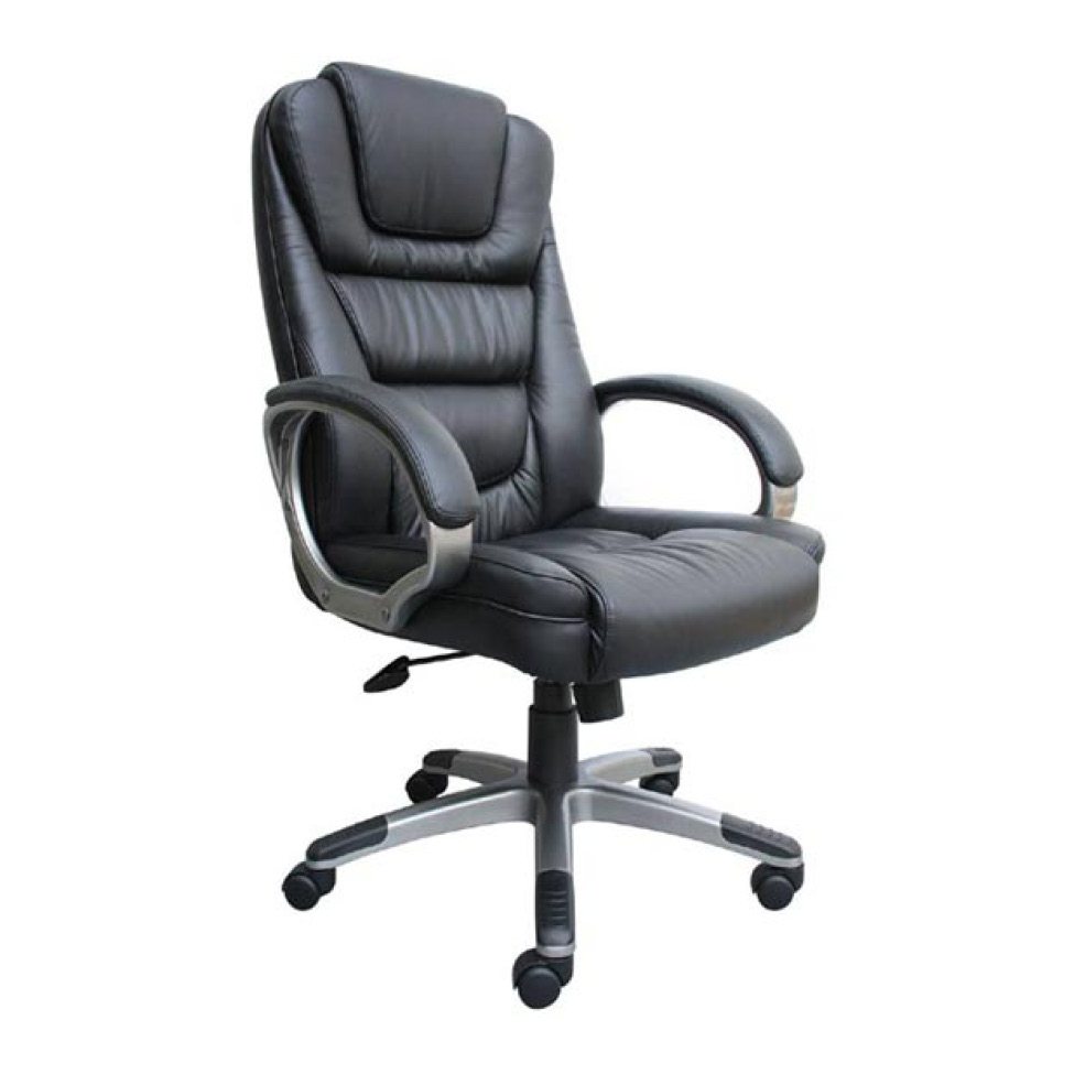 Executive Swivel Chair Black Leather Plus