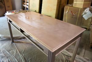 Desk with one coat of polycrylic finish
