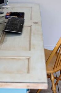 Old door as a desk top