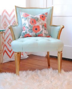 Mint and Gold Painted Chair